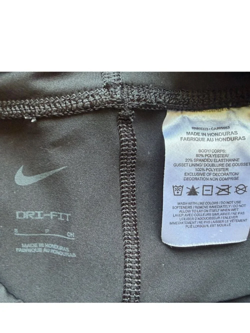Nike Dri-FIT Running Workout Set Sports Bra + Shorts Black White – S/M